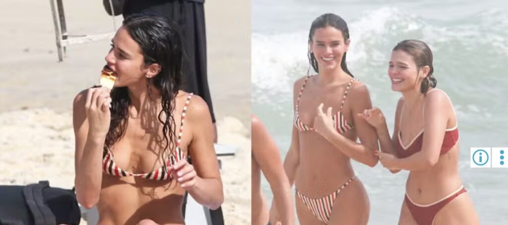 Bruna Marquezine aproveita dia de sol em praia do Rio com a família