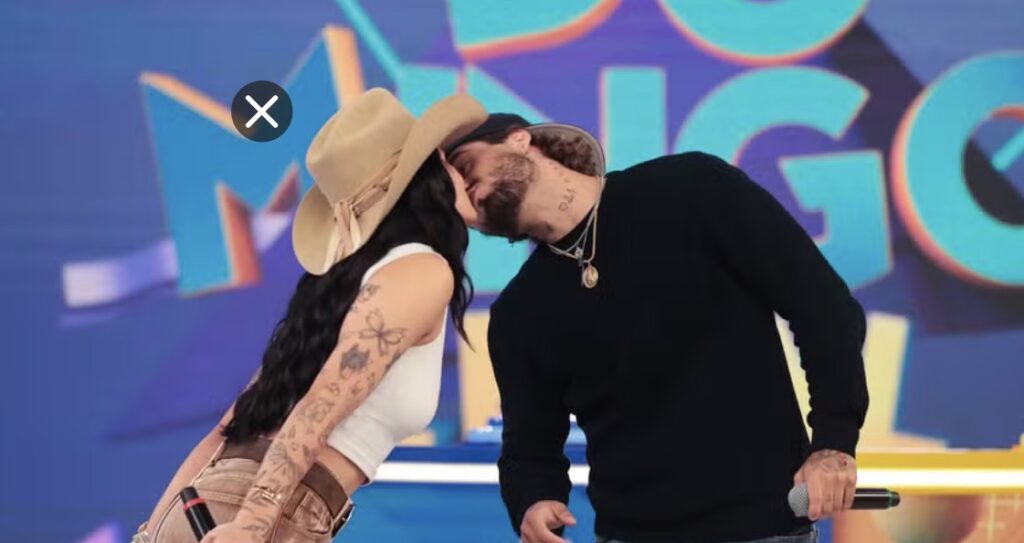 Ana Castela e Zé Felipe se beijam durante gravação Ana Castela e Zé Felipe se beijam durante gravação